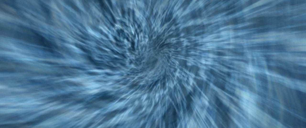 The inside of a wormhole during the trip