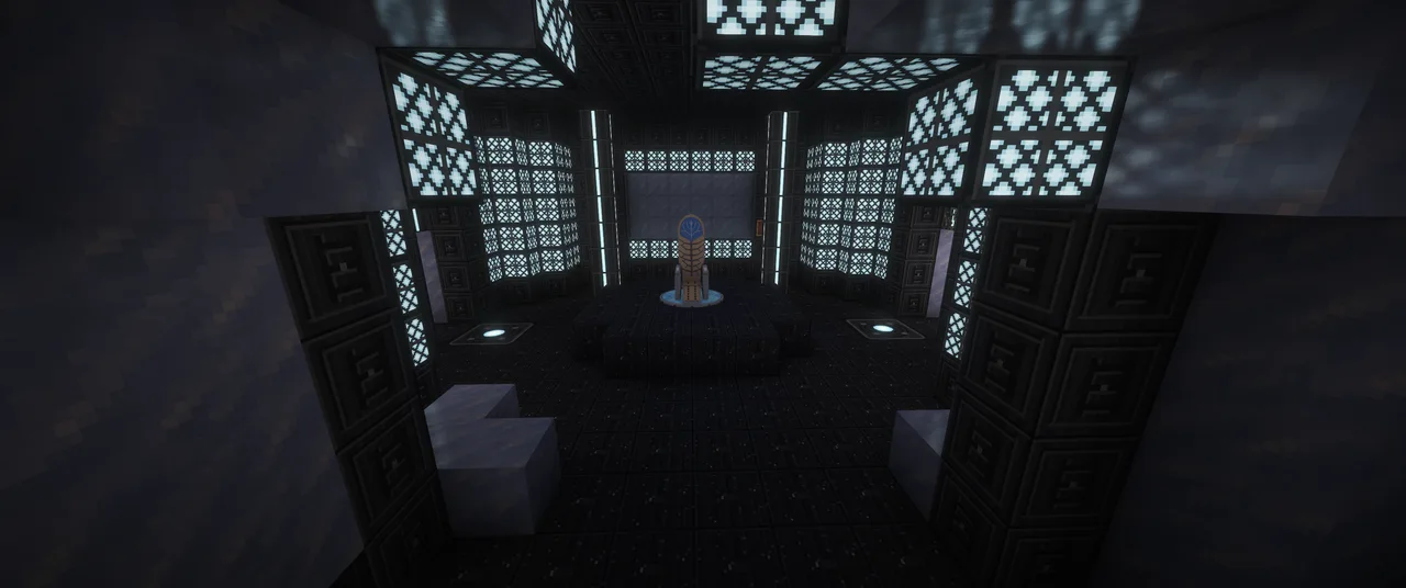 The hall of the Ancient outpost with the control chair at its centre